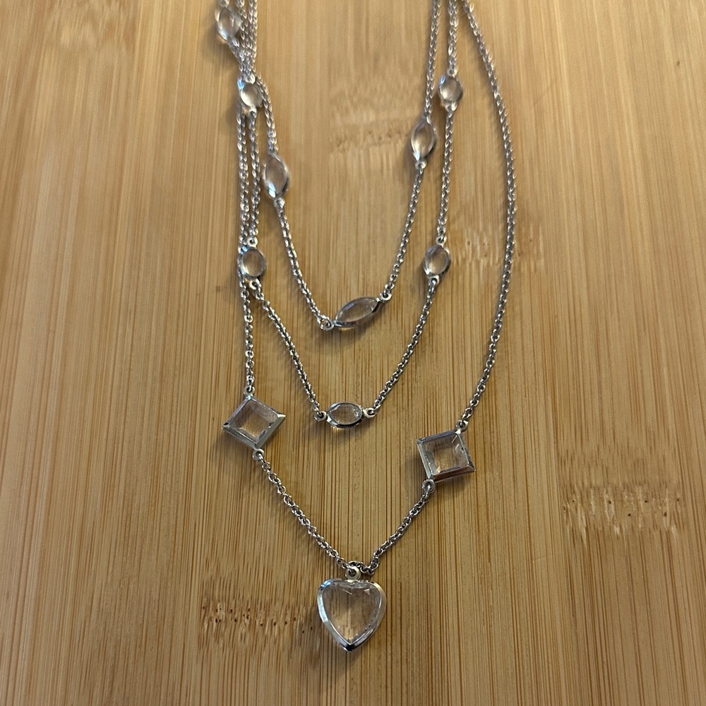 Elegant Silver Multi-Layer Necklace